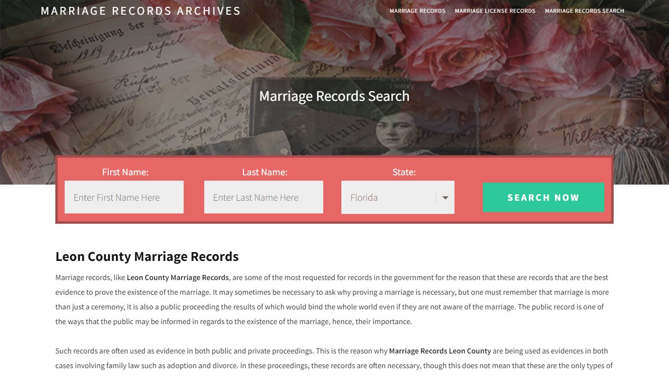 Leon County Marriage Records
